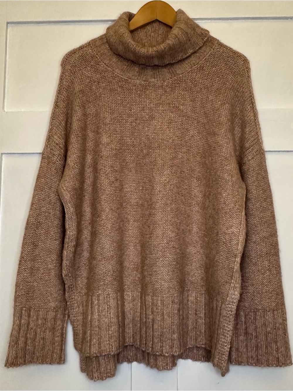 Philosophy Cozy Mauve & Yellow Marled Turtleneck Sweater Women’s Sz L EUC